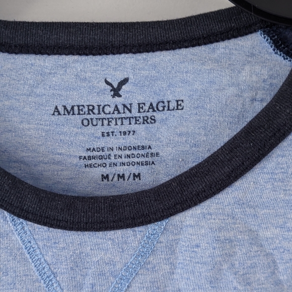 American Eagle Blue and Navy Short Sleeve Tshirt - Picture 3 of 4
